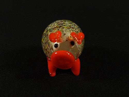 El Mejor Par de Colección VENECIANOS Miniatura Animales En Vidrio CANTO PÁJARO Y CERDO - Imagen 9 de 12