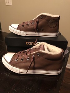converse all star couro marrom
