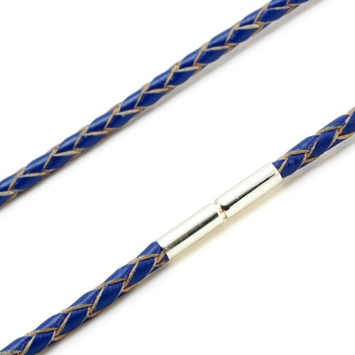 Mens Braided Leather Necklace With Sterling Silver Clasp-Choice of 8 Colours - Picture 10 of 11