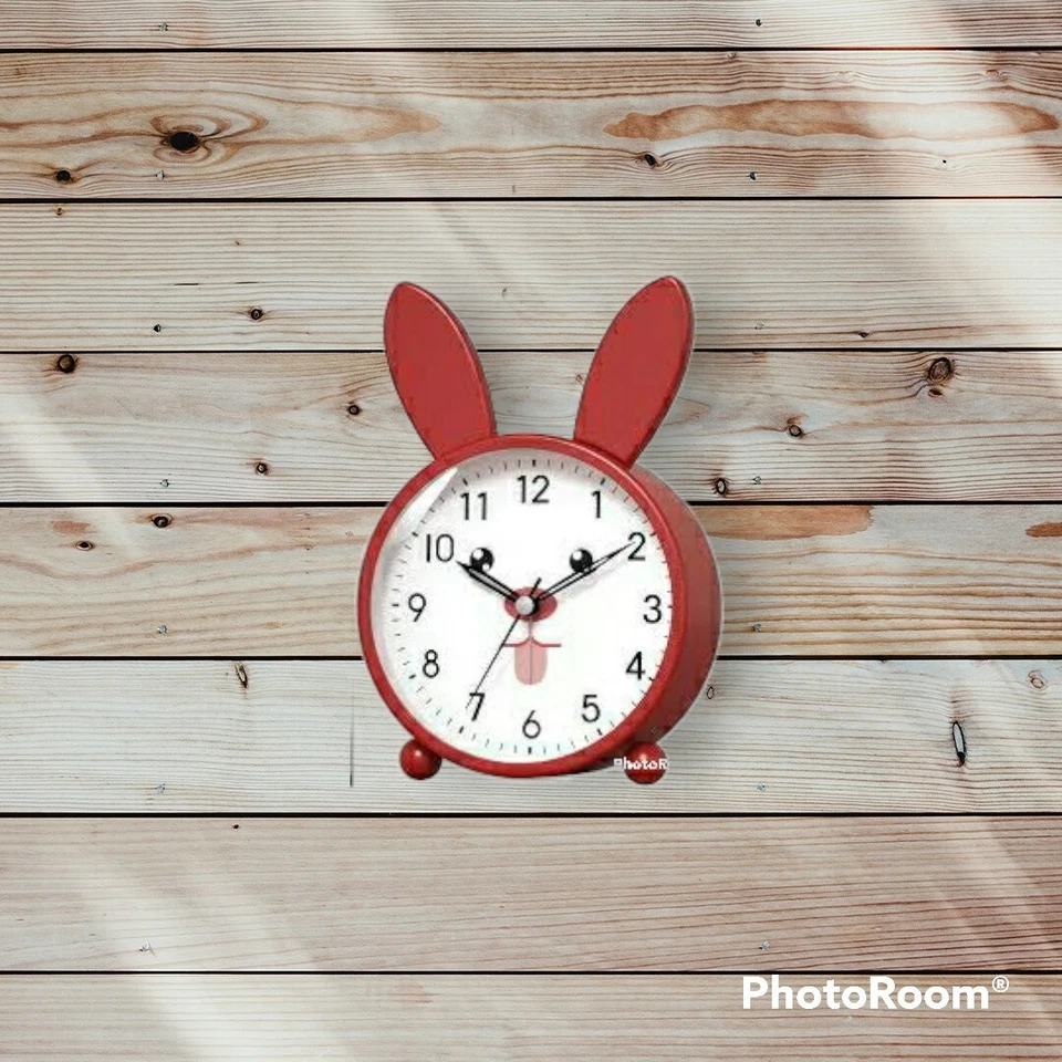 dxzsf Metal Shell Small Alarm Clock Soft Light Night Light Student Bedroom Mute - Image 2 of 4