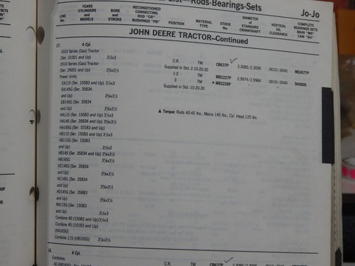4+002 OVERSIZE ROD BEARINGS FOR JOHN DEERE 1010,1020 145,115CI TRACTORS, 40 COM - Picture 7 of 12