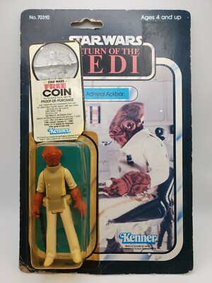 Star Wars Vintage Kenner Admiral Ackbar 65-Back 1983 3.75 Inch Carded Figure