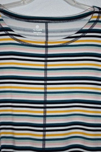 Talbots Large Stripe Stretch top long slv center seam T by Talbots Lightweight - Picture 13 of 13