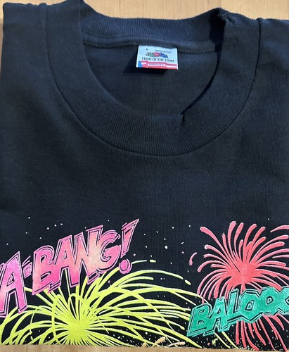 Vintage Single Stitch TShirt L Black Cincinnati 90s Fireworks Made In USA EUC - Picture 3 of 5