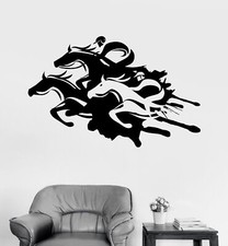 Vinyl Wall Decal Horse Racing Horseback Riding Equestrian Sport Stickers 412ig 