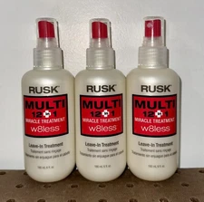 3 PK RUSK W8LESS MULTI 12 IN 1 MIRACLE LEAVE-IN HAIR TREATMENT 6oz DAMAGE REPAIR