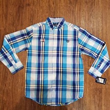 Chaps Youth Boys Large 14/16 Long Sleeve Button Down Shirt NWT