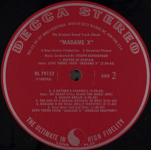 Joseph Gershenson - Madame X, The Original Soundtrack Album (LP, Album) (Mint (M - Imagen 5 de 5