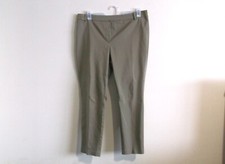 H M Chino Stretch Pants Women Sz 18 NWOT Elastic Waist Olive Green