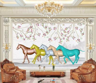 3D Branch Horse 9315NA Wallpaper Wall Mural Removable Self-adhesive Fay