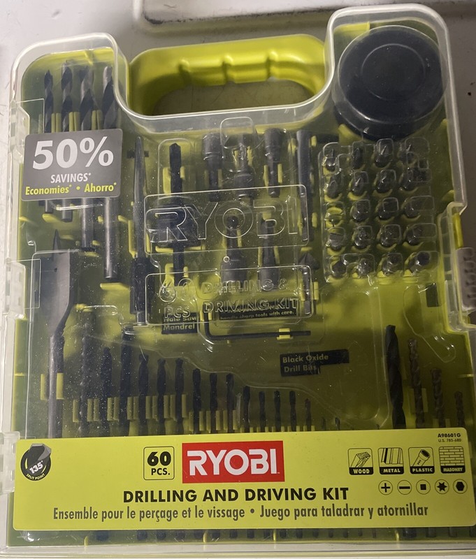 RYOBI A98601G - 60 PCS. Drilling & Driving Kit