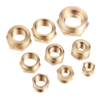 BRASS BSP REDUCING HEXAGON BUSH MALE TO FEMALE ADAPTOR VARIOUS SIZES *