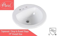 19 White Round Shape Ceramic Topmount Above The Counter Bathroom Vanity Sink For Sale Online