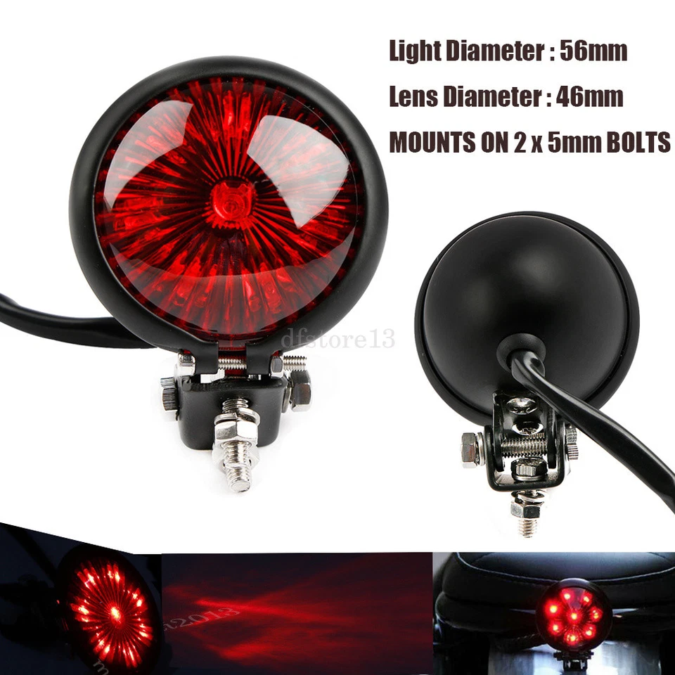 moto Feu stop arrière LED rouge vintage feux freinage Pour café racer harley - Photo 1/4