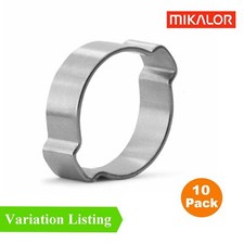 10 x Double Ear O Clips Steel Zinc Plated Hydraulic Hose Clamps / Fuel Pipe Air