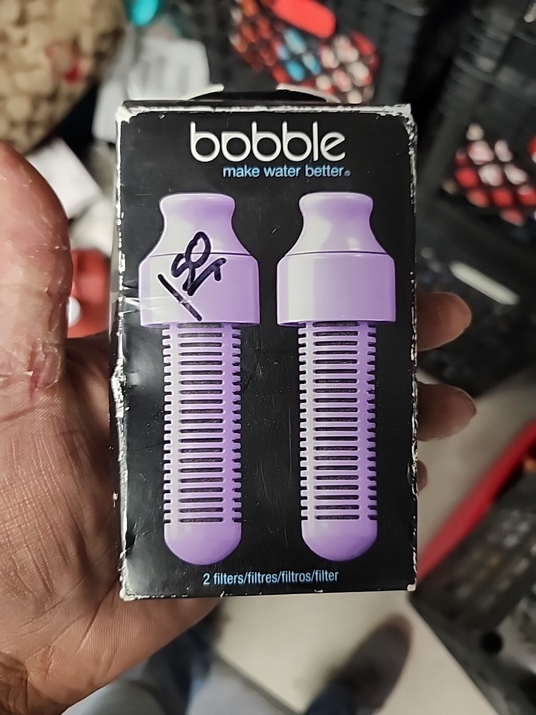 Filter Bobble Make Water Better- Purple Carbon Filter Reduce Chlorine And More