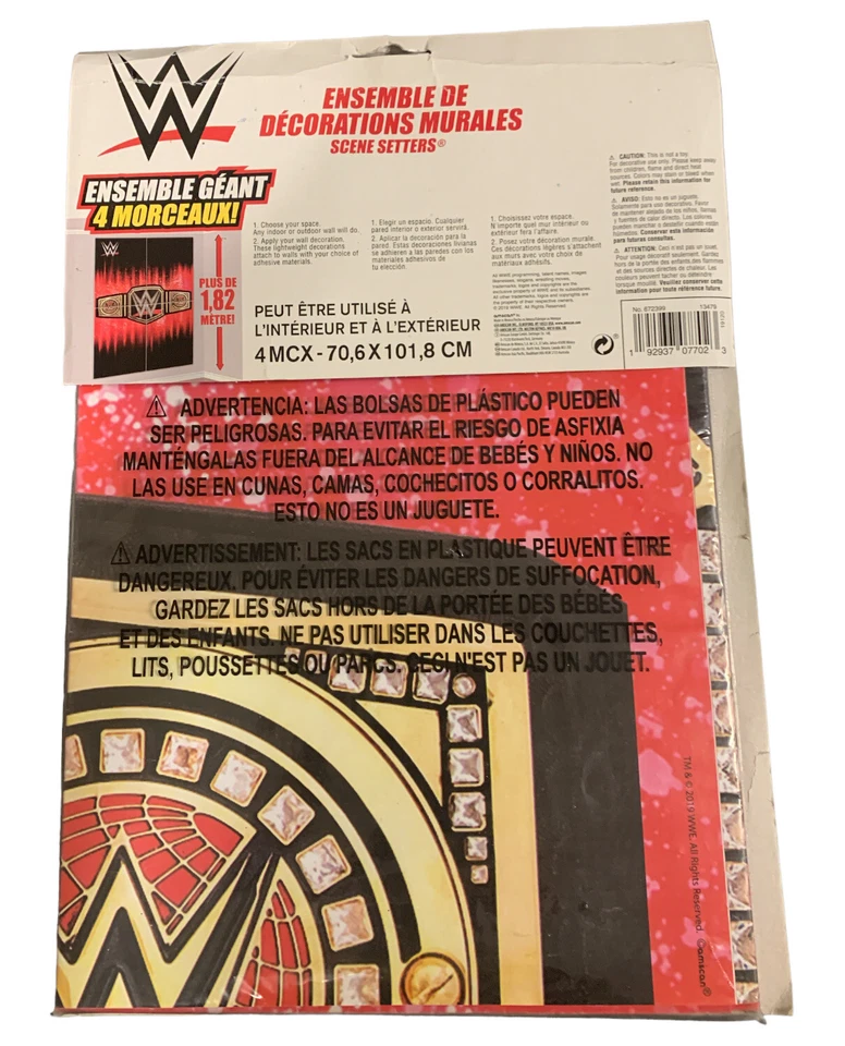 WWE Scene Setters Wall Poster Decorating Kit Kids Giant 4 Piece Scene - Image 2 of 2