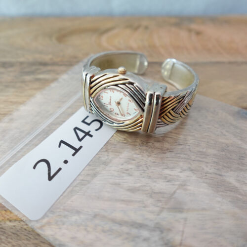 Geneva Watch Women 25mm Bangle Cuff Two Tone Bracelet - Picture 11 of 11