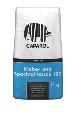 CAPAROL CAPATECT 190 Klebe und Spachtelmasse Putzmörtel 25 KG Weiss und Grau