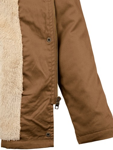 Giacca foderata sherpa da donna con cappuccio cappotto di pelliccia utilità militare parka stile giaracca - Foto 10 di 38