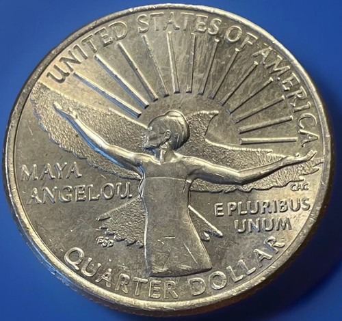 2022-P Quartier Maya Angelou RDA. Revers double dé. Bague d'oreilles. VDDR-001. WQ-024