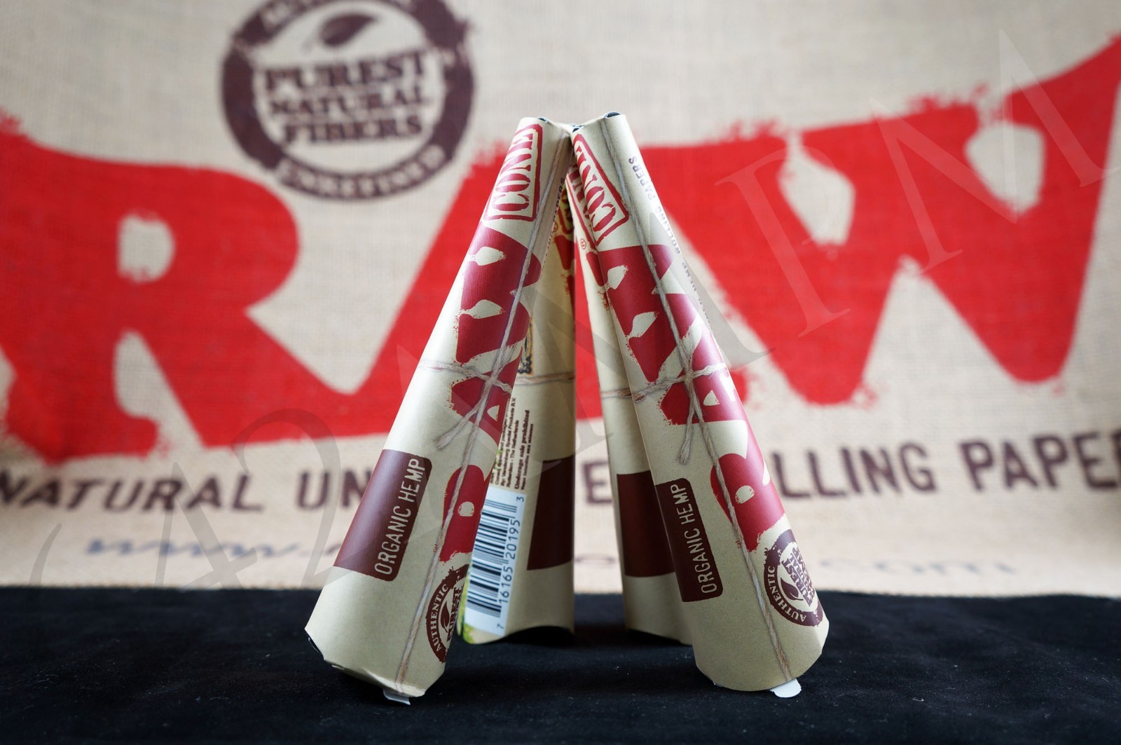 AUTHENTIC Raw Rolling Paper Pre-Rolled Organic Cones 1 1/4 - 8 Pks-48 Cones