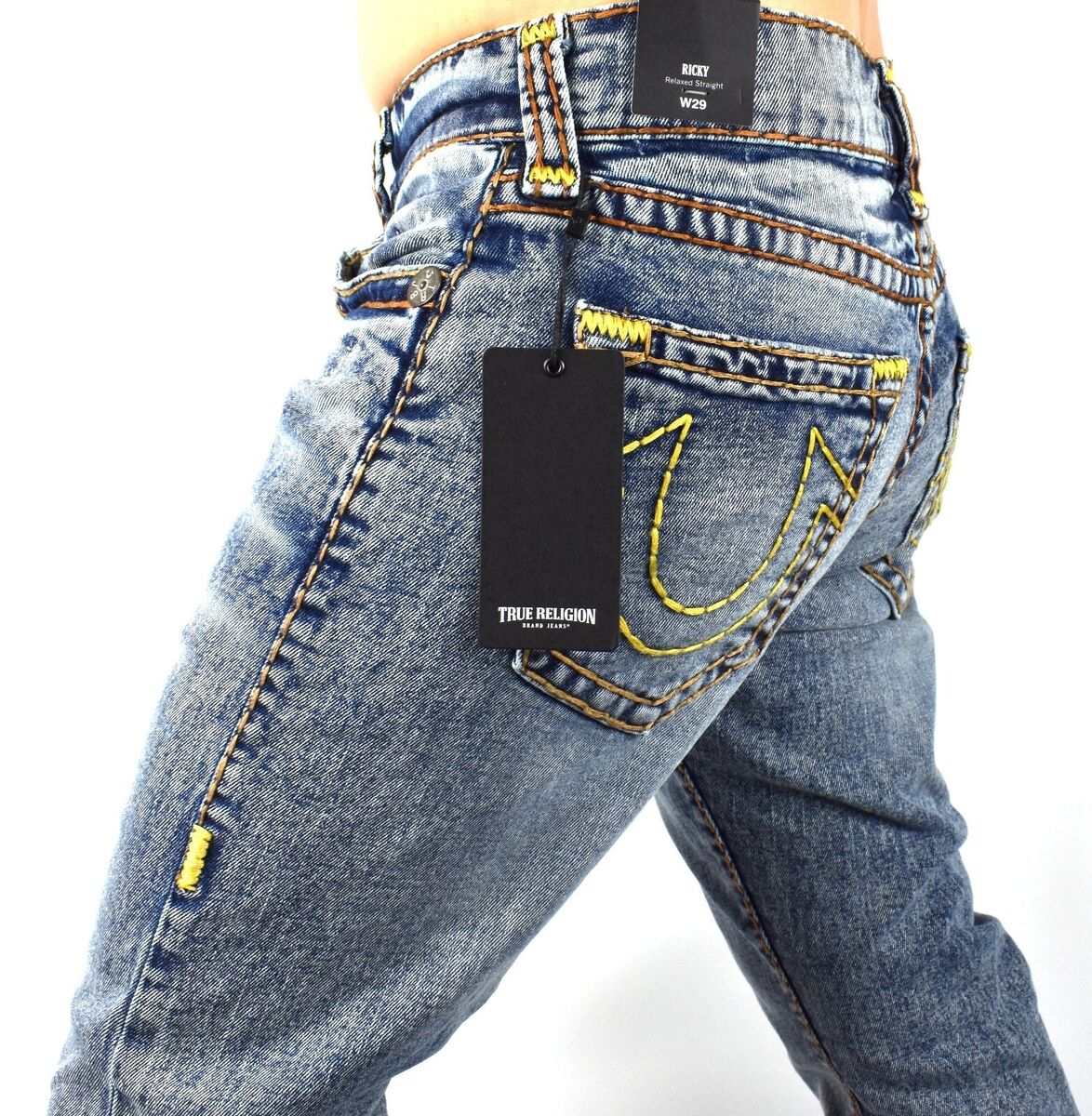 True Religion Men's Ricky Medium Wash Relaxed Straight Super True Religion Men's Ricky Medium Wash Relaxed Straight Super