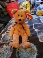 Ty Beanie Babies Fuzz The Bear, Small Plush Toy With Tags, RARE, 1999