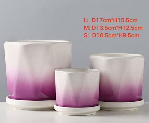3 PCS POTS&TRAY 3 SIZE SET POTS HEAVY POTTERY CERAMIC FLOWER PLANT POTS 03 - Picture 11 of 17