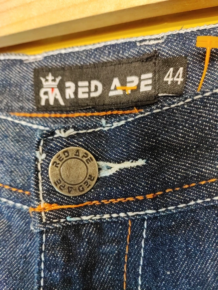 Red Ape Embroidered Jeans W44 Baggy Hop Hop Skater Letterman BNWOT - Image 4 of 4