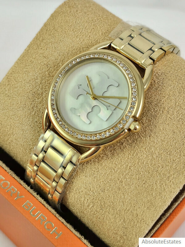 NEW Tory Burch Gold Tone Rhinestone Miller Ladies Watch