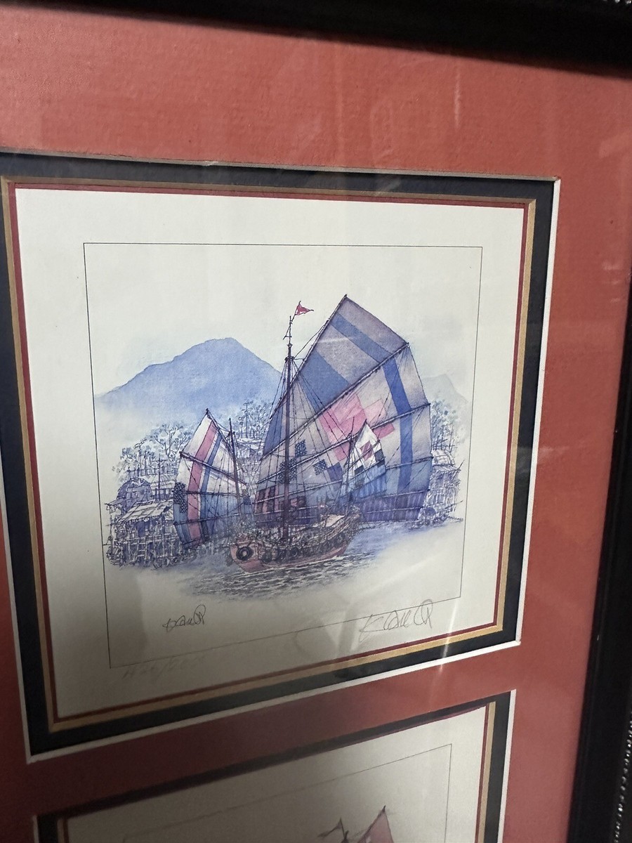 3 Chan KauOn Signed Numbered HongKong Print Junk Series 4x4”Framed 3 Chan KauOn Signed Numbered HongKong Print Junk Series 4x4”Framed