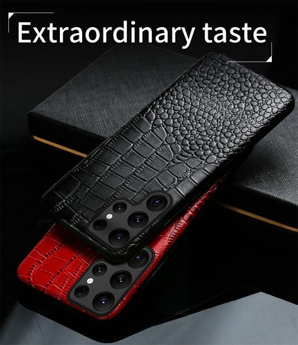 Echt Leder Slim Case für Samsung Galaxy S24 S25 Ultra Crocodile Grain Hülle - Bild 3 von 19