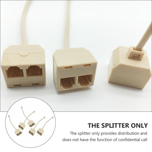 5 Pcs Split Adapter Telephone Splitter Cord Converter for Landline Phones - Afbeelding 4 van 12