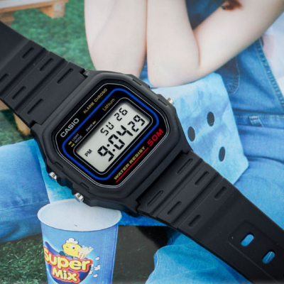 Casio Classic Wrist Watch Men Original New Black Black W-59-1V