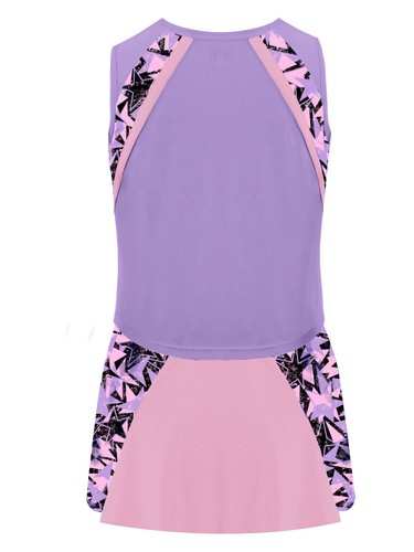 Girls 2Pcs Tennis Golf Outfit Graphic Printed Tank Top with Skirts Tracksuit - Picture 48 of 56