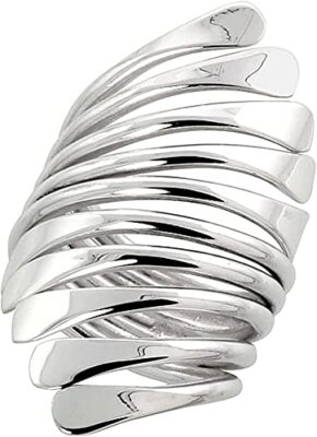 Sterling Silber Draht Wickelring Frauen Hufeisen Nägel Bypass Handarbeit 1 3/8 Zoll lang