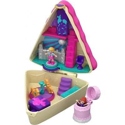 Mattel Birthday Cake Bash Polly Pocket Compact Toy 2 Dolls Set  & Accessories