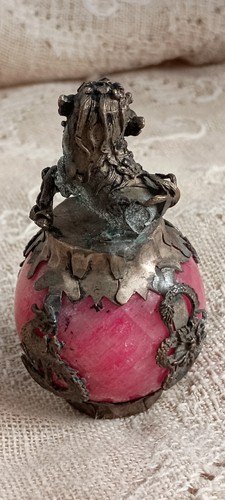 Vintage Chinese Food Dog Dragons On Red Jade Spheres - Picture 11 of 24
