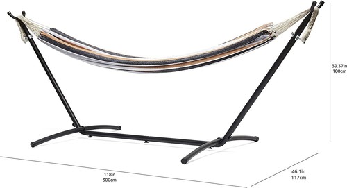 2 Person Heavy Duty Double Hammock with 9-Foot Space Saving Steel 450 lb - Picture 24 of 45