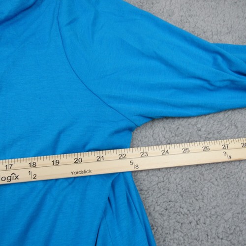 Serena Williams Signature Statement Womens Size 1X Open Front Shirt Blue - Picture 7 of 8