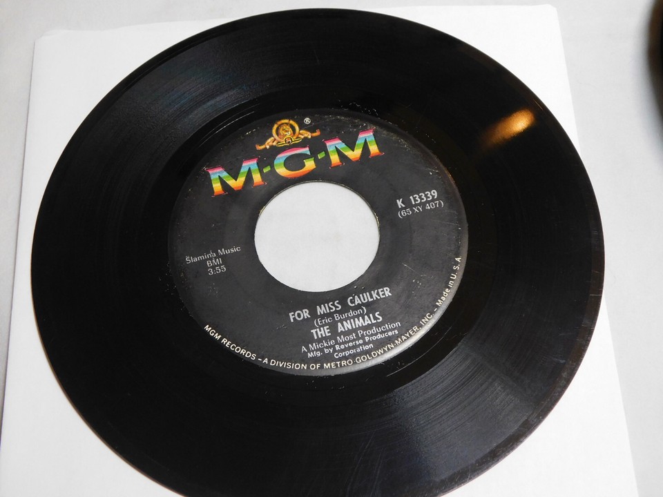 THE ANIMALS BRING IT ON HOME TO ME / FOR MISS CAULKER 45 RPM RECORD 052 ...