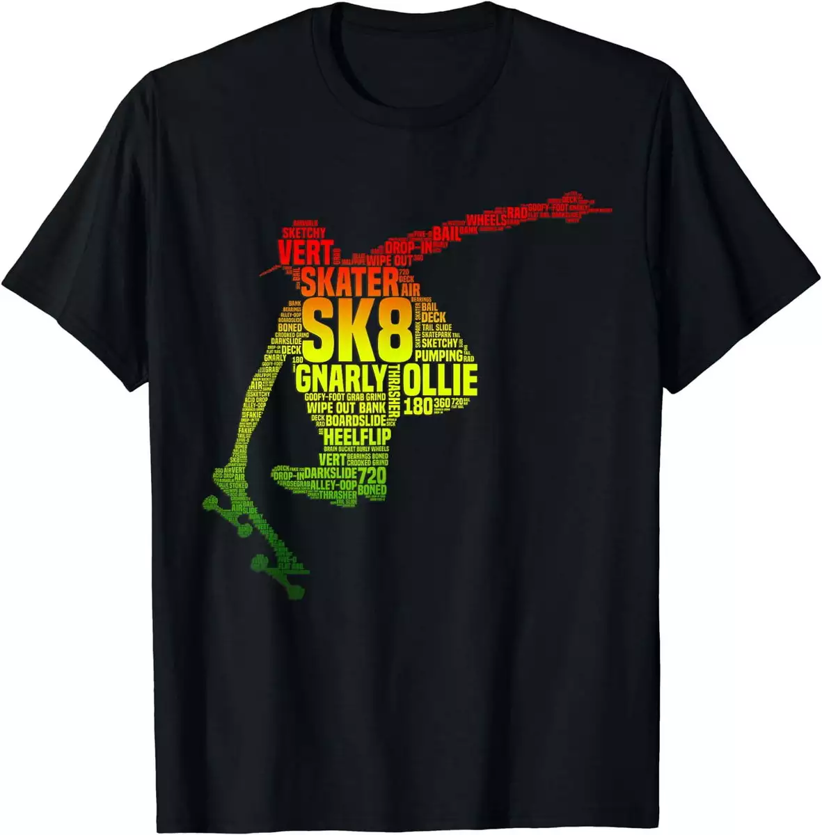 Skateboard Shirts for Boys Skater Slang Retro Skaterboarding T-Shirt