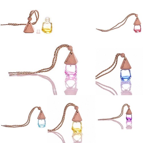 Home Car Hanging Air Freshener Perfume Fragrance Diffuser Empty Glass Bottle Kit - Bild 2 von 12