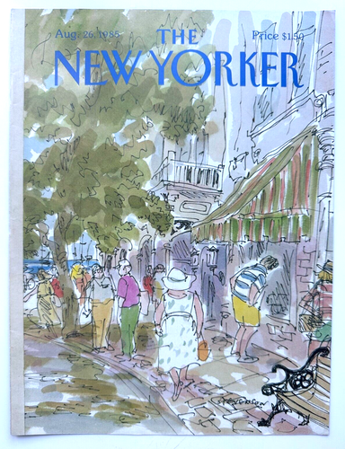 Vintage New Yorker Magazine Cover Only August 26 1985 Stevenson Quaint Town - Picture 2 of 6