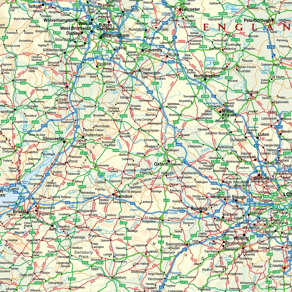 British Isles Physical Map - Map of Great Britain, Physical Poster of the UK - Image 3 of 4