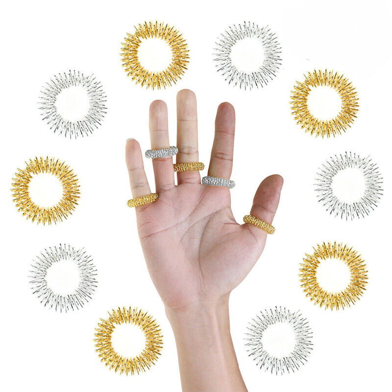 10pcs Stainless Steel Finger Massage Ring Acupuncture Ring Therapy Relax Bl-yt - Picture 6 of 14