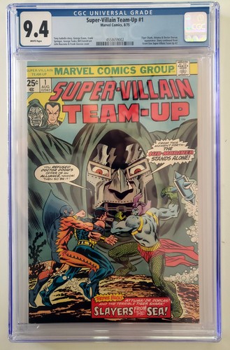 Super-Villian Team-Up #1 - Marvel 1975 CGC 9.4 - weiße Seiten - wunderschön