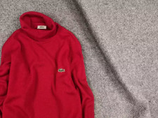Vintage 90's Lacoste Logo Red Wool Turtleneck Sweater