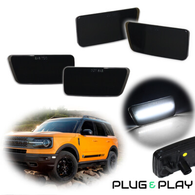 [COLD WHITE]Front+Rear Fender LED Side Marker Lights For 21-up Ford Bronco Sport